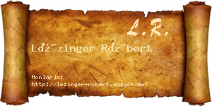 Lézinger Róbert névjegykártya